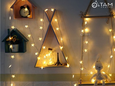 Dây đèn ngôi sao nhí vàng ấm